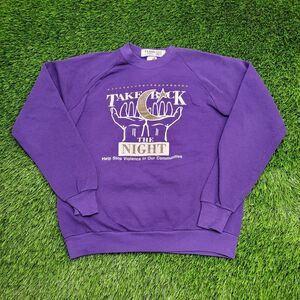 Vintage 80s Jerzees Sweatshirt Womens Large 20x23 Purple